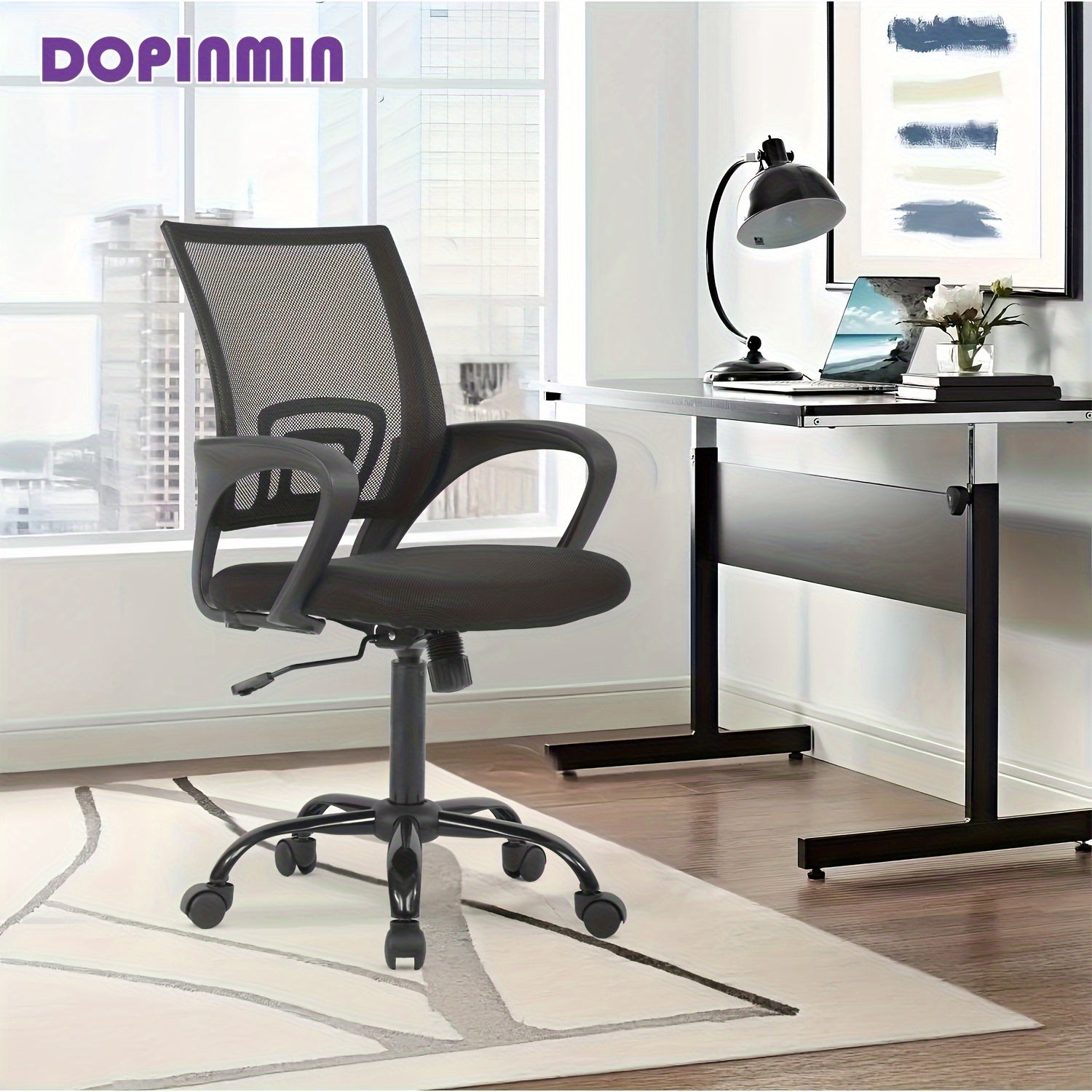 Ergonomic Mesh Office Chair Ergonomic Office Chair, Mesh Computer Chair, Back And Lumbar Support, Comfortable Padded Seat On 5 Wheels, Modern Executive Adjustable Chair