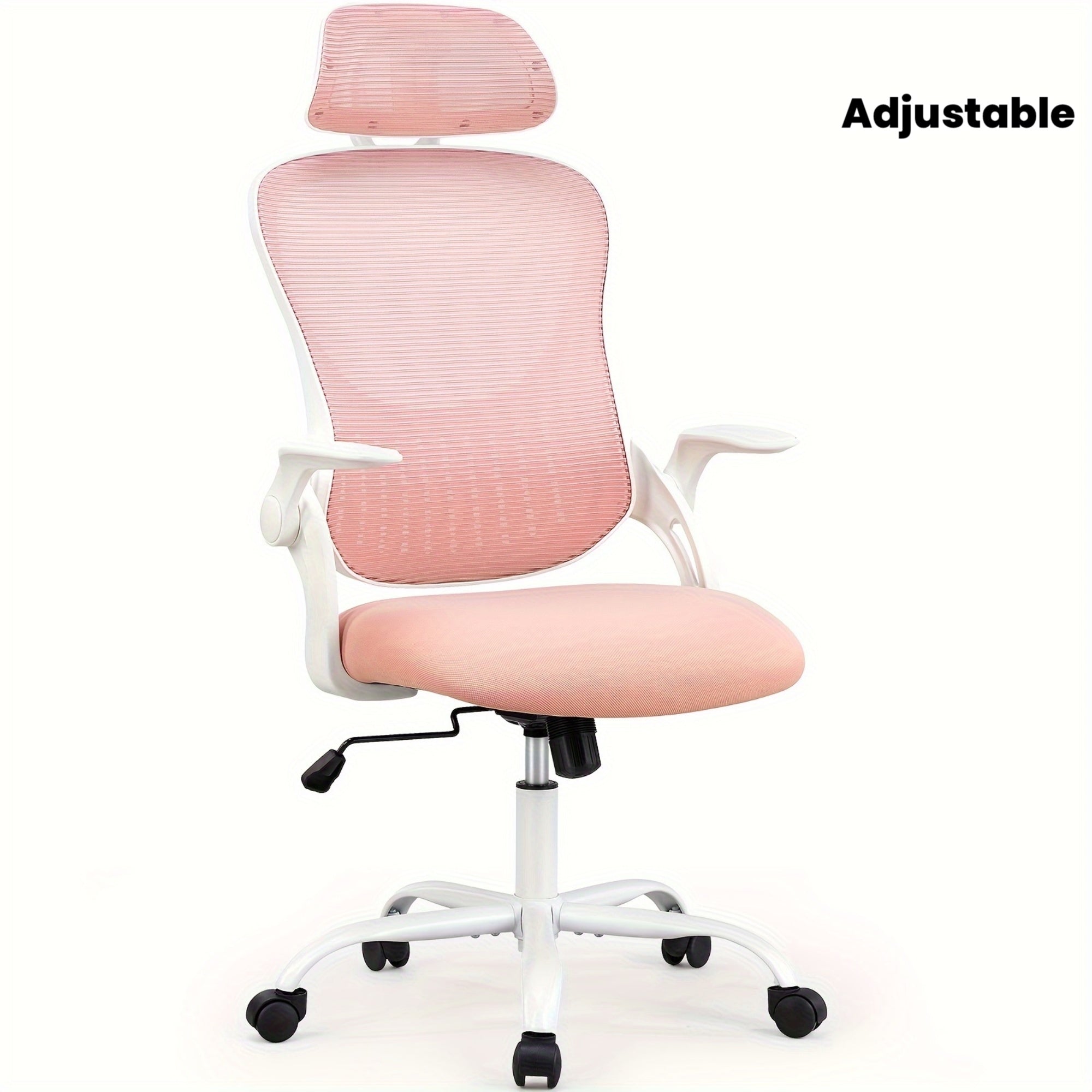 Ergonomic Gaming Chair Ergonomic Office Desk Computer Chair, High Back Comfy Swivel Home Gaming Mesh Chairs With Wheels, Adjustable Headrest, Comfortable Lumbar Support, Flip-up Arms, 144° Tilt For Study