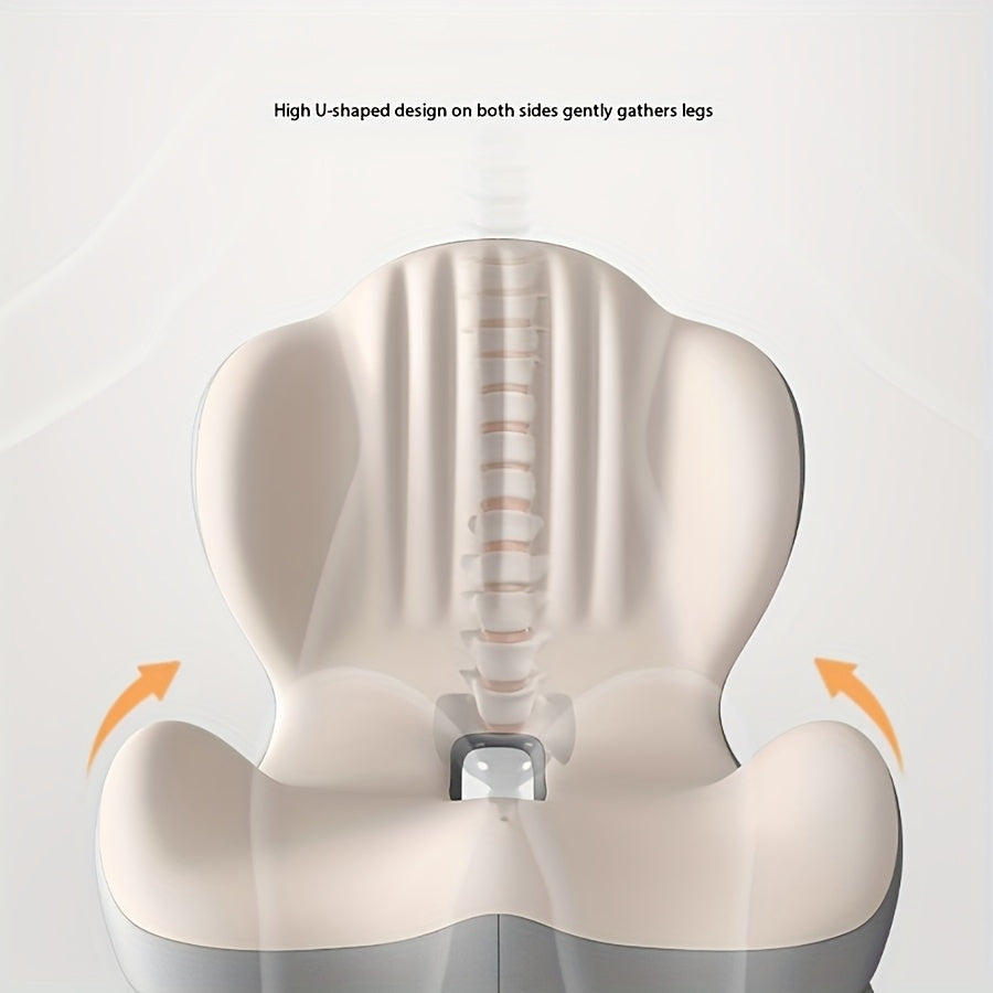 Ergonomically Designed Memory Foam Seat Cushion with a Raised Back, Breathable And Hollow Structure, Ideal for Office Chairs, Providing Comfort for Extended Sitting Periods And Versatile for Different Situations