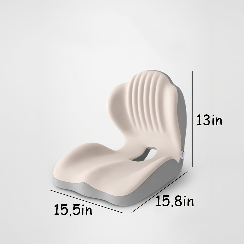 Lumbar Support with Memory Foam – Ergonomic Back & Buttock Cushion, Raised Back, Hollow Breathable, Supports the Lower Back and Back, Ideal for Office, Driving, and Long Sitting, Back Brace for Men and Women, Great for Personal Use or as a Gift