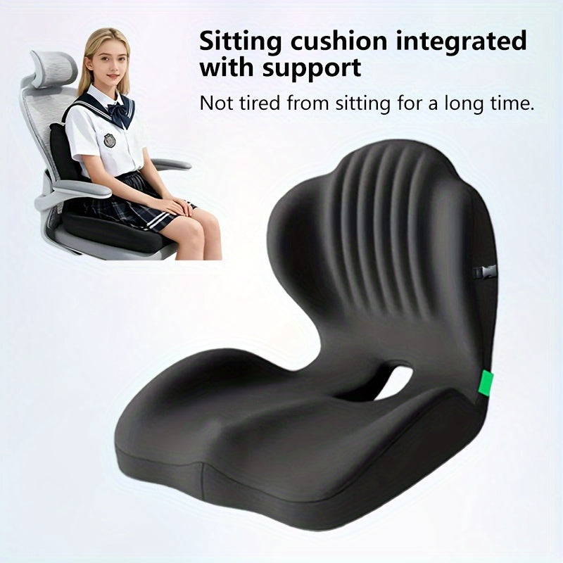 Ergonomically Designed Memory Foam Seat Cushion with a Raised Back, Breathable And Hollow Structure, Ideal for Office Chairs, Providing Comfort for Extended Sitting Periods And Versatile for Different Situations