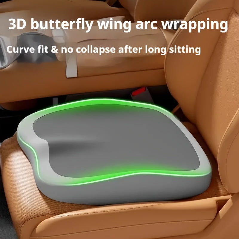 2pcs Car Heightening Cushion And Lumbar Support Set | Ergonomic Design | Enhances Driving Visibility, Comfortable for Long Sitting | Soft Memory Foam for Support | Suitable for Sedans, Suvs, And Trucks