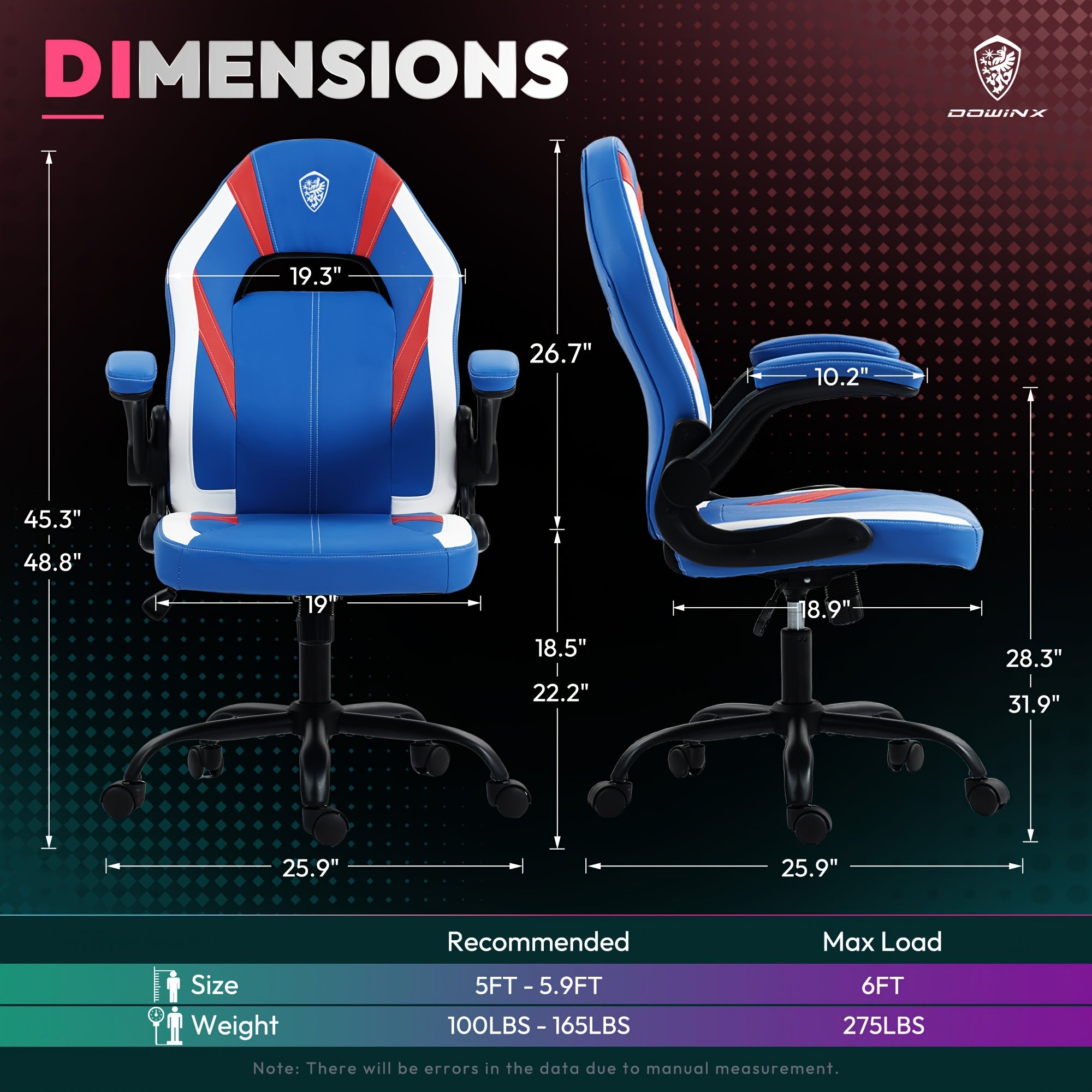 Blue Ergonomic Gaming Chair Featuring Breathable Faux Leather And Pocket Spring Cushioning - Includes Lumbar Support And a 360° Swivel for Adjustable Comfort, Perfect for Long Gaming Sessions! Additional Color Options Are Also Available!