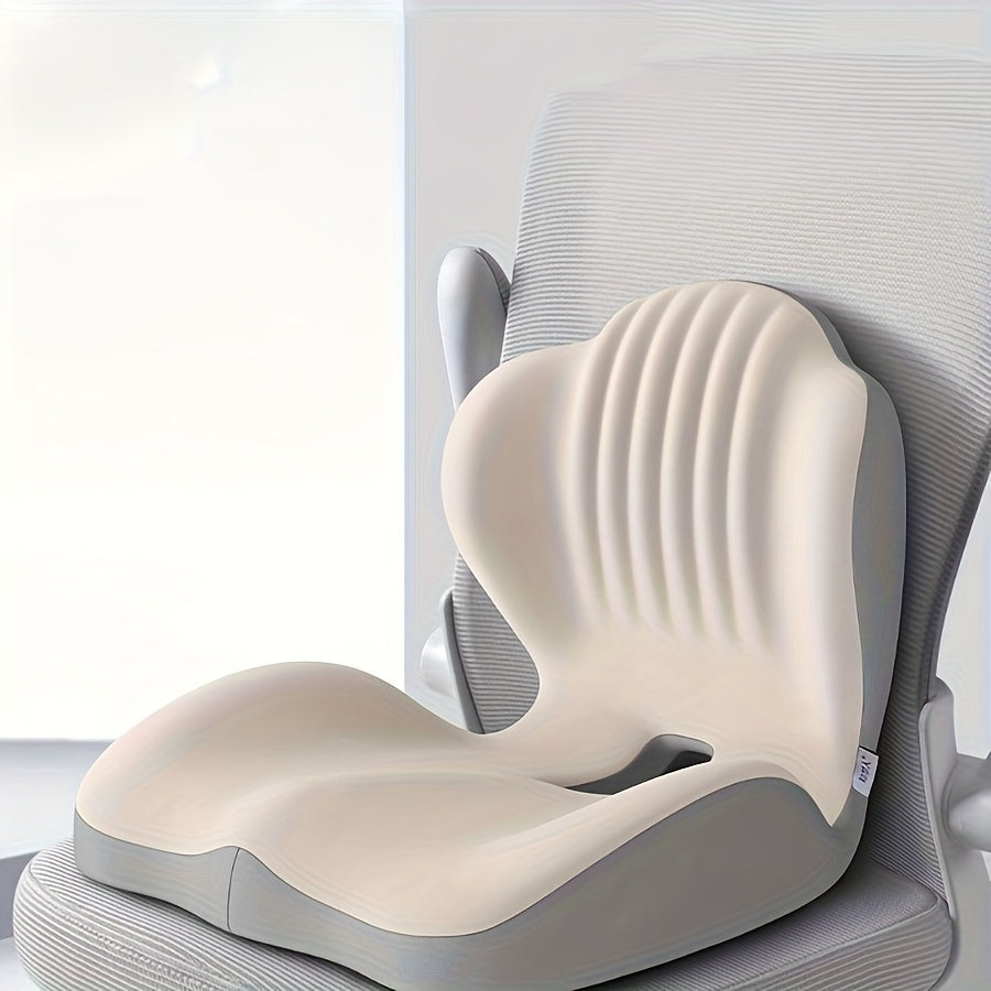Ergonomically Designed Memory Foam Seat Cushion with a Raised Back, Breathable And Hollow Structure, Ideal for Office Chairs, Providing Comfort for Extended Sitting Periods And Versatile for Different Situations