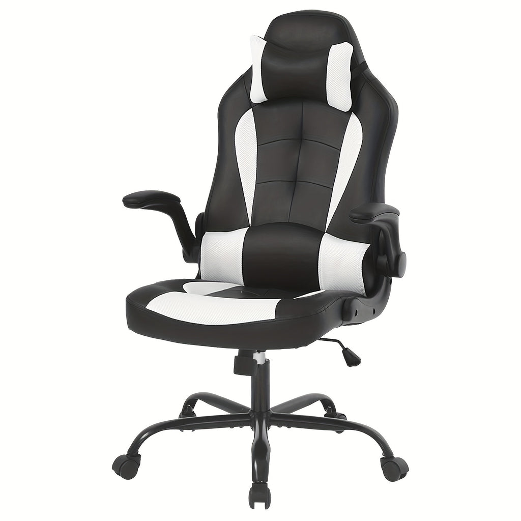 PayLessHere Gaming Chair Desk Chair Gamer Chair Ergonomic Office Chair with Lumbar Support Padded Up Arms Adjustable Headrest Pu Leather High Back Office Chair Gamer Chair for Adults Women Men