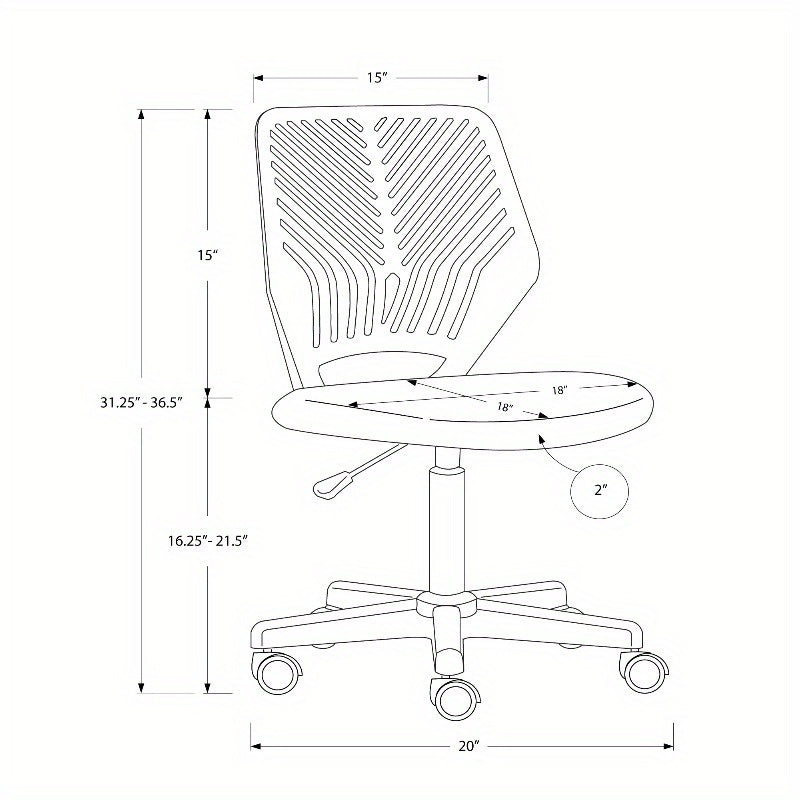 Adjustable Height Office Chair with Swivel Function, Ergonomic Design, Suitable for Computer Desks, Ideal for Young Users, Featuring Black Mesh And Black Metal in a Contemporary Modern Style