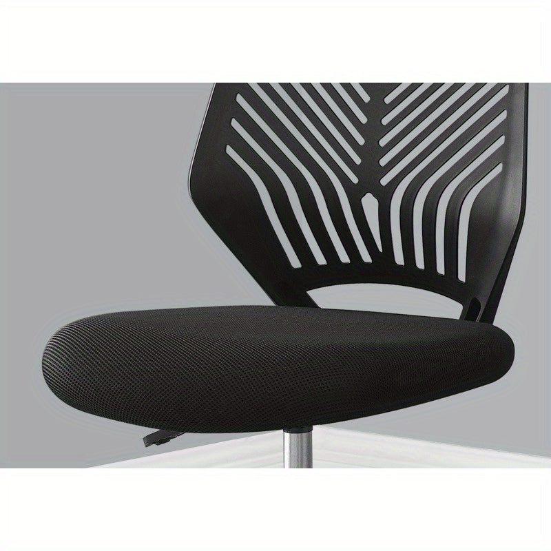 Adjustable Height Office Chair with Swivel Function, Ergonomic Design, Suitable for Computer Desks, Ideal for Young Users, Featuring Black Mesh And Black Metal in a Contemporary Modern Style