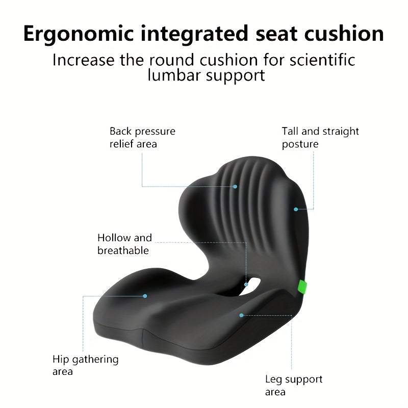 Ergonomically Designed Memory Foam Seat Cushion with a Raised Back, Breathable And Hollow Structure, Ideal for Office Chairs, Providing Comfort for Extended Sitting Periods And Versatile for Different Situations