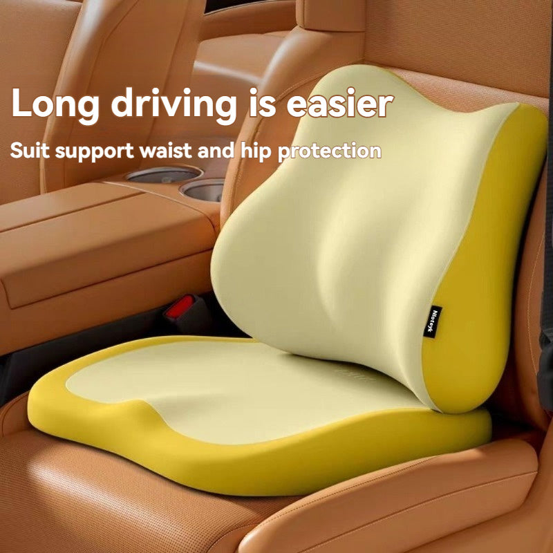 2pcs Memory Seat Lumbar Pad, Sedentary Waist Pad, Rear Cushion, Driver Booster Cushion. for All Models, Office Seats