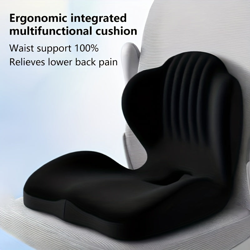 Ergonomically Designed Memory Foam Seat Cushion with a Raised Back, Breathable And Hollow Structure, Ideal for Office Chairs, Providing Comfort for Extended Sitting Periods And Versatile for Different Situations