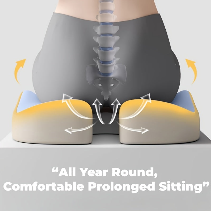 ELHIVE Memory Foam Cushion Suitable for Long Sitting Office Chair Car Cushion Medium Soft Pillow Machine Washable Compatible with Office Chair Truck Seat Lumbar Support Design