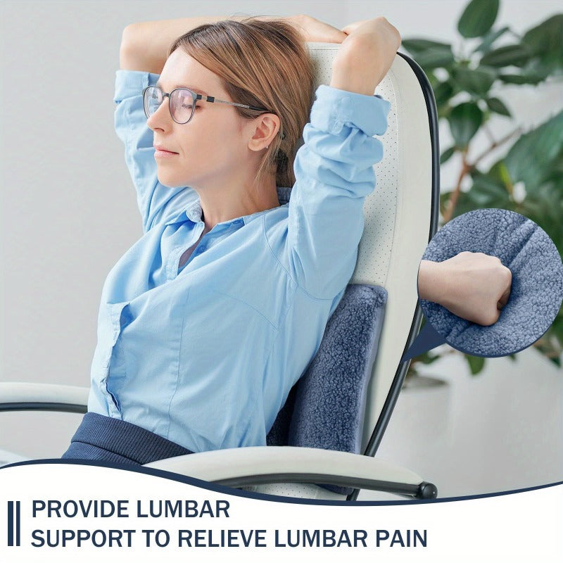Ergonomic Lumbar Support Cushion – a Three-Part Backrest Pillow Designed for Back And Waist Comfort, Ideal for Office Chairs And Sofas, Promoting Better Posture