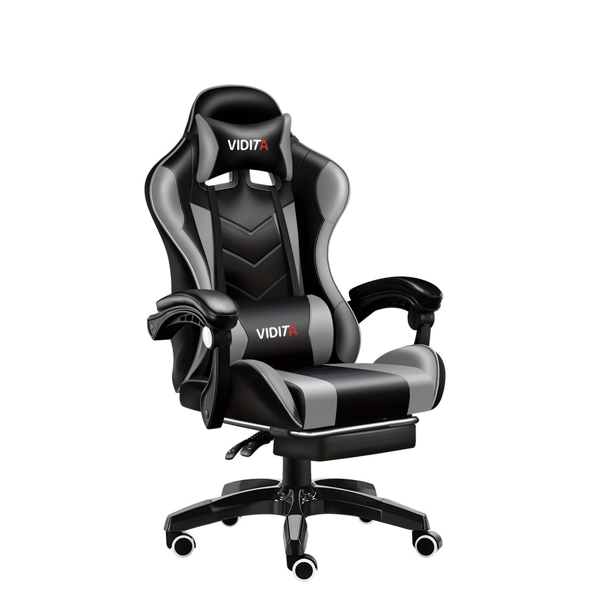 Ergonomic High-Back Gaming Chair with Footrest - PU Leather Reclining Office Desk Chair Suitable for E-Sports, Adjustable Swivel Lumbar Support & Racing Style Gamer Chair
