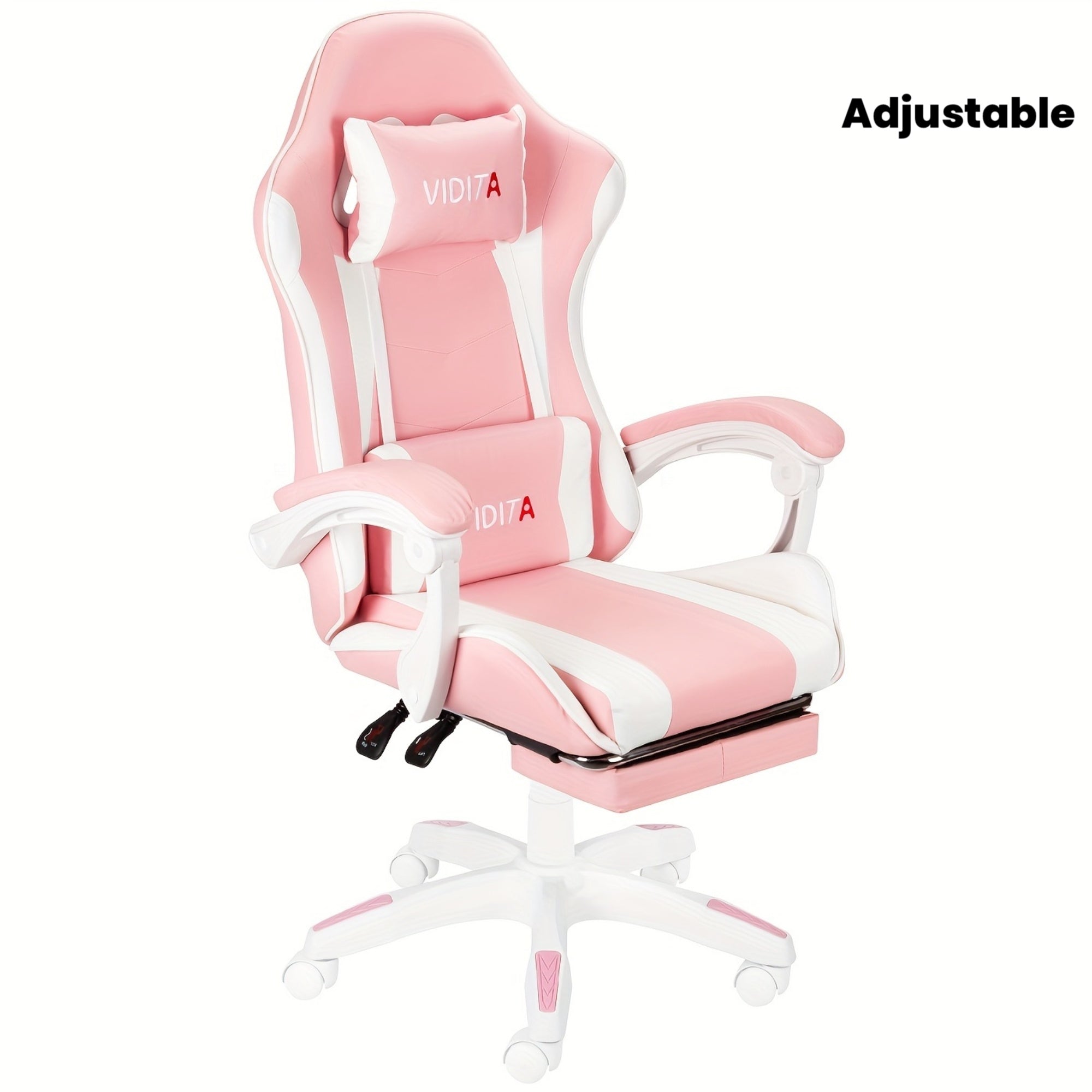 Ergonomic High-Back Gaming Chair with Footrest - PU Leather Reclining Office Desk Chair Suitable for E-Sports, Adjustable Swivel Lumbar Support & Racing Style Gamer Chair