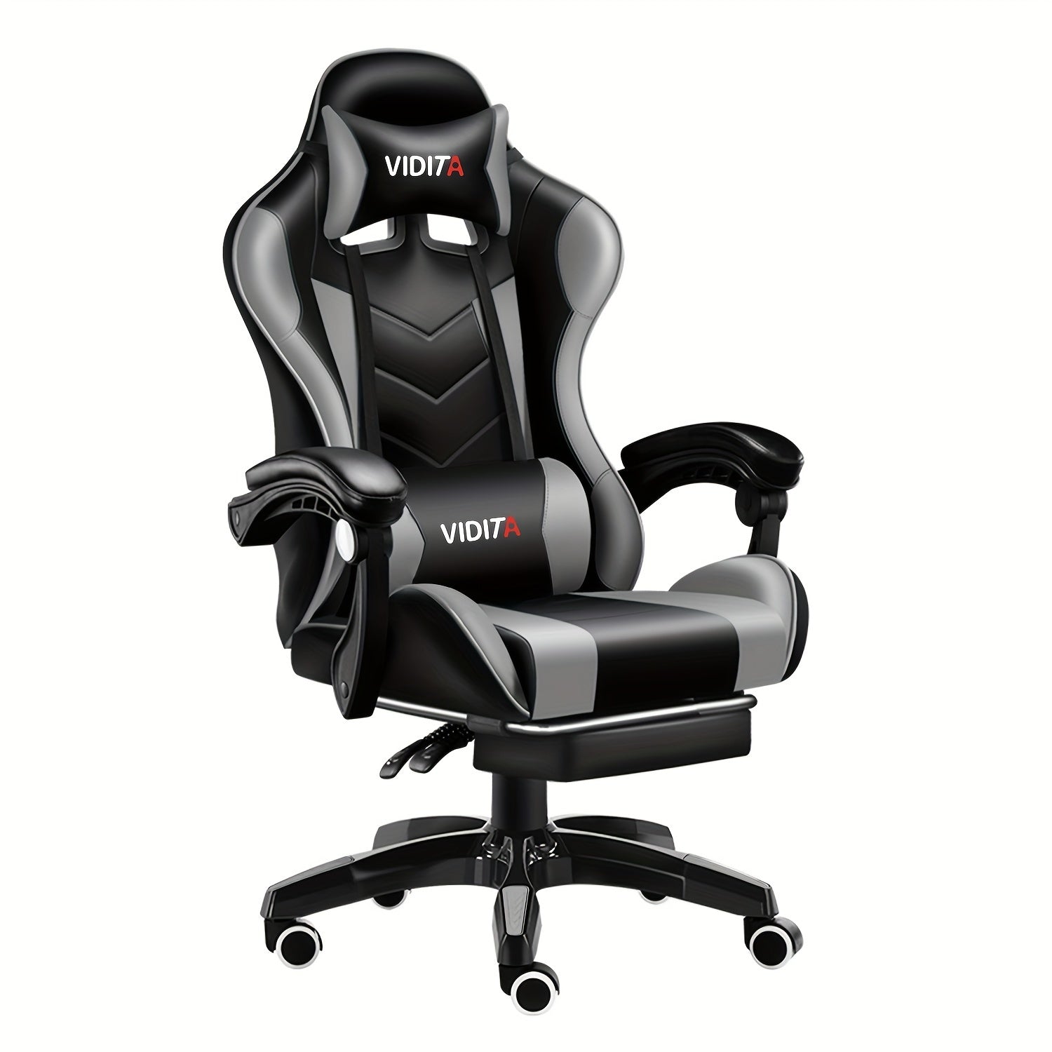 Ergonomic High-Back Gaming Chair with Footrest - PU Leather Reclining Office Desk Chair Suitable for E-Sports, Adjustable Swivel Lumbar Support & Racing Style Gamer Chair