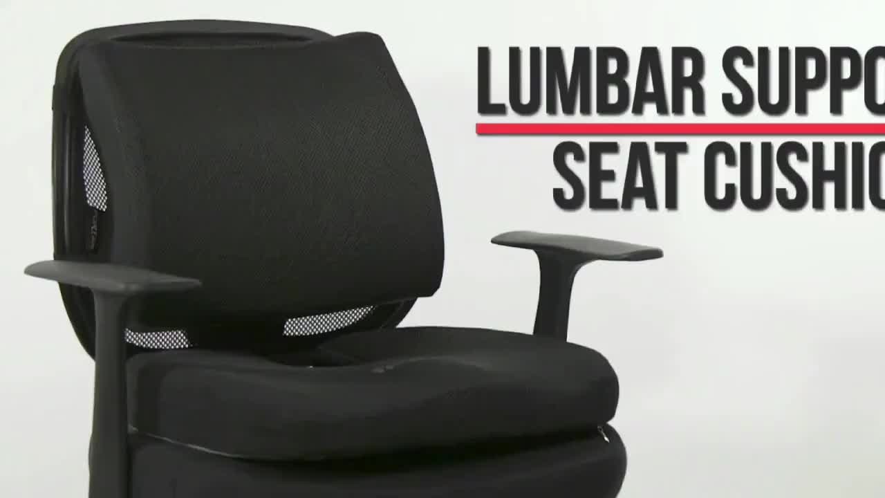 Dual-Purpose Cushion Set Featuring a Memory Foam Seat Pad And Lumbar Support, Designed for Ergonomic on Office And Dining Chairs