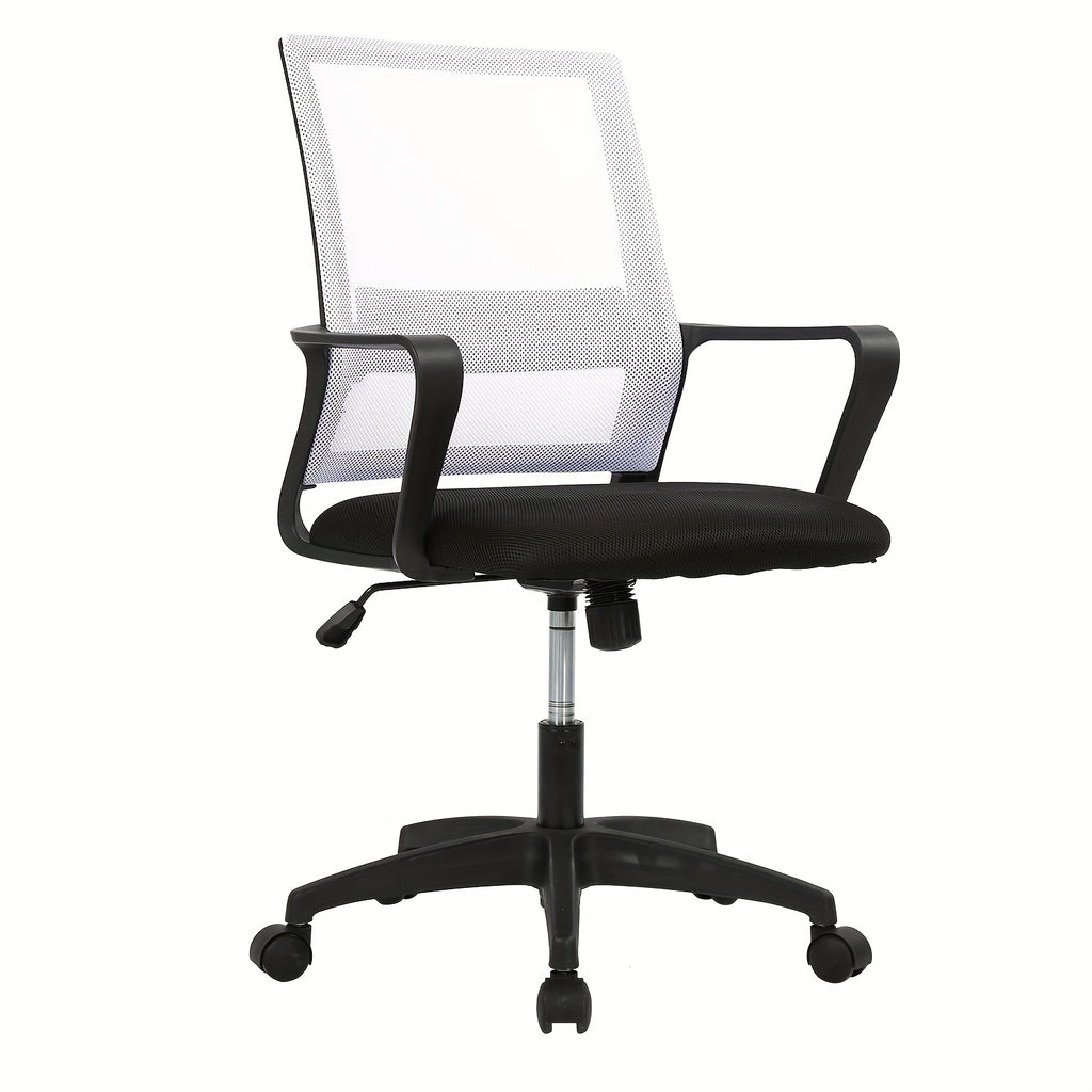 Mesh Chair, Mid-Back Office Chair Computer Chair Ergonomic Desk Chair, 5-Wheel Base & 360° Swivel, Suitable For Long Hours Of Use, Chaise Confortable, Home Office Furniture