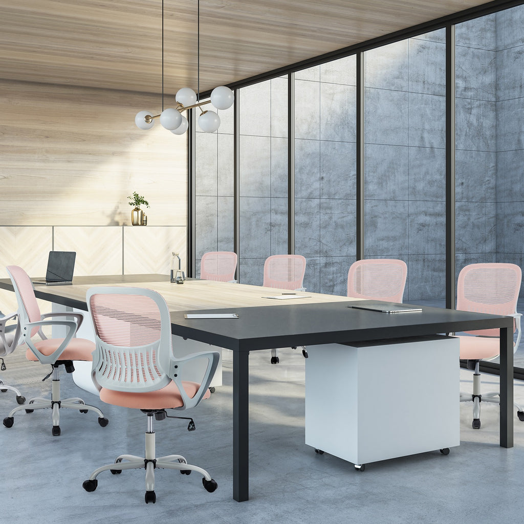 IDLE WAY Ergonomic Office Desk Chair, Adjustable Mesh Computer Chair with Lumbar Support Armrest Swivel Task Chair for Adults