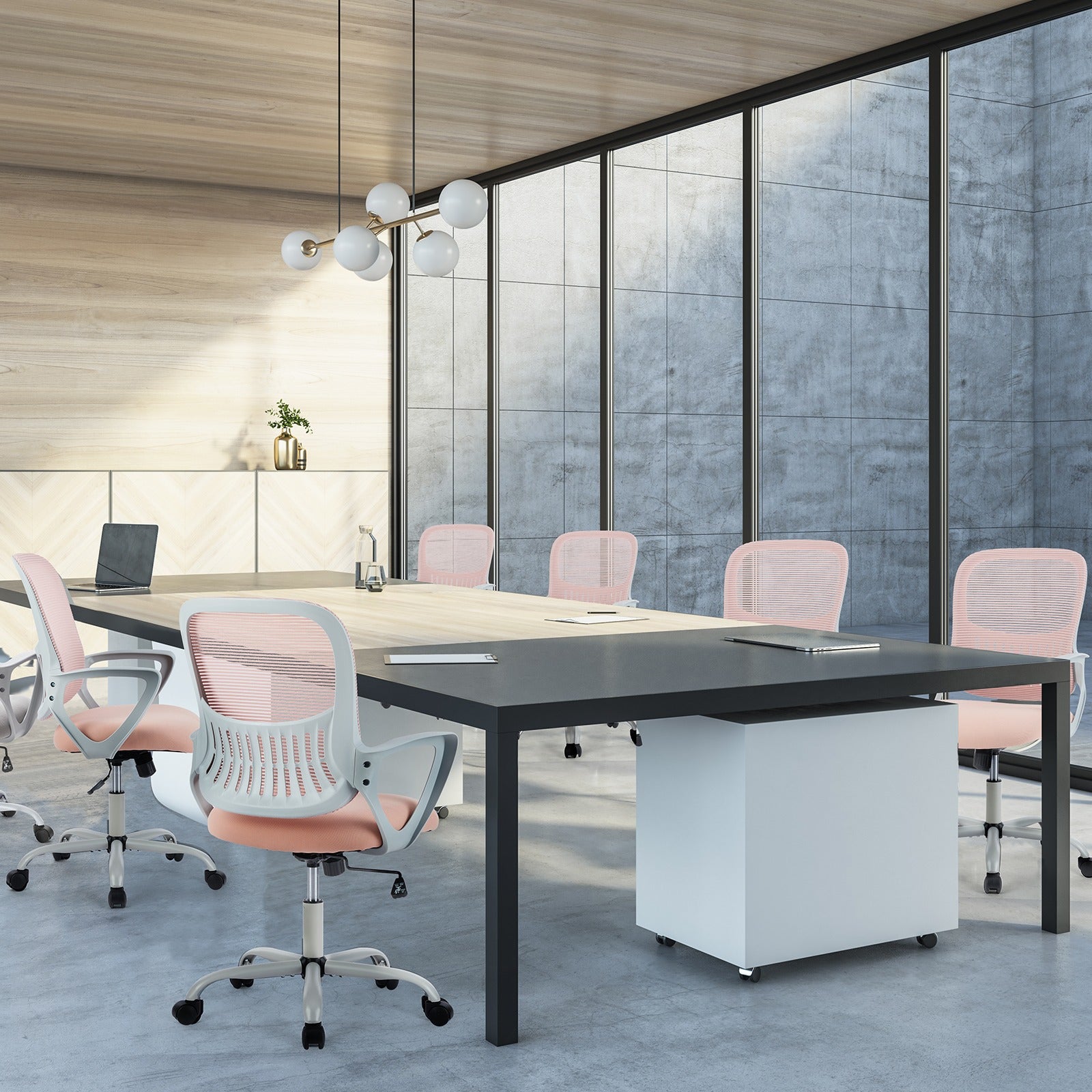 IDLE WAY Ergonomic Office Desk Chair, Adjustable Mesh Computer Chair with Lumbar Support Armrest Swivel Task Chair for Adults