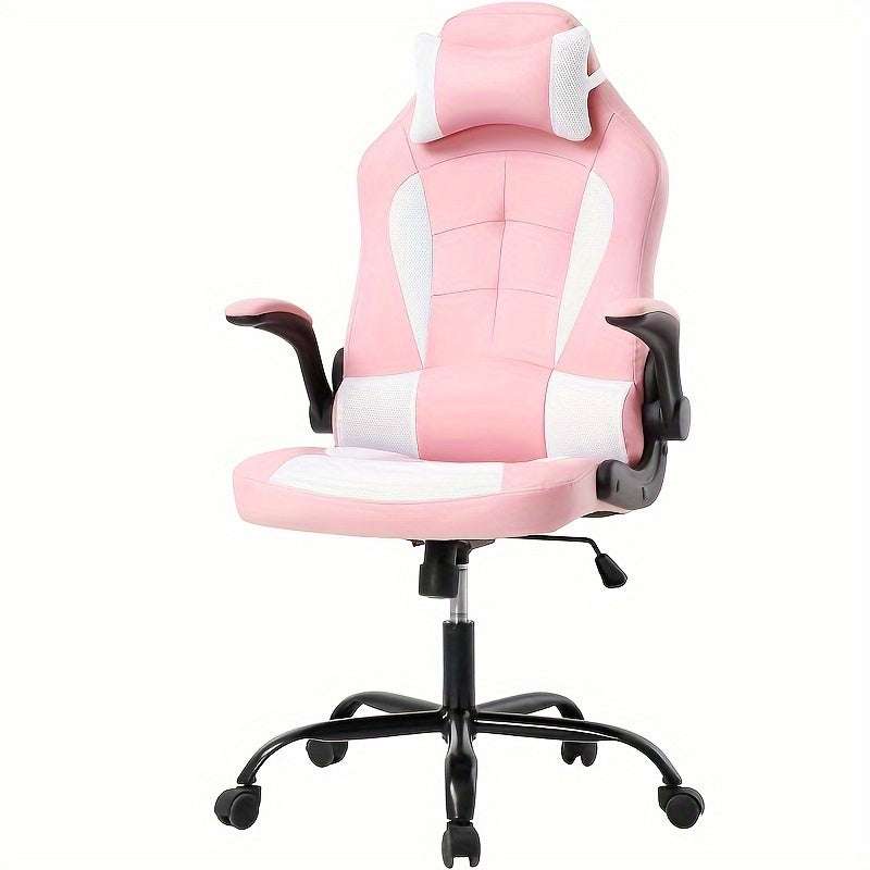 PayLessHere Gaming Chair Desk Chair Gamer Chair Ergonomic Office Chair with Lumbar Support Padded Up Arms Adjustable Headrest Pu Leather High Back Office Chair Gamer Chair for Adults Women Men