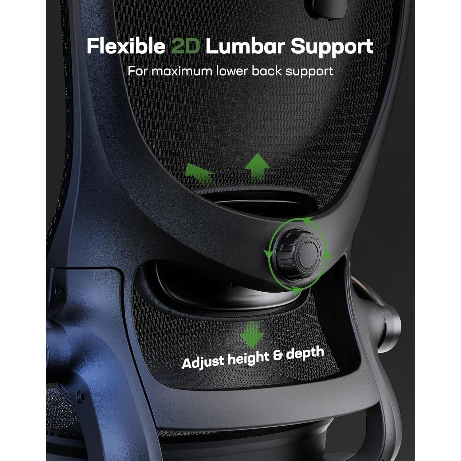 Ergonomic Mesh Office Chair High Back Home Office Desk Chair with Adaptive Lumbar Support, 2D Headrest, 3D Flip-Up Armrests, Height Adjustable and Rocking Tilt for Home Office and Gaming