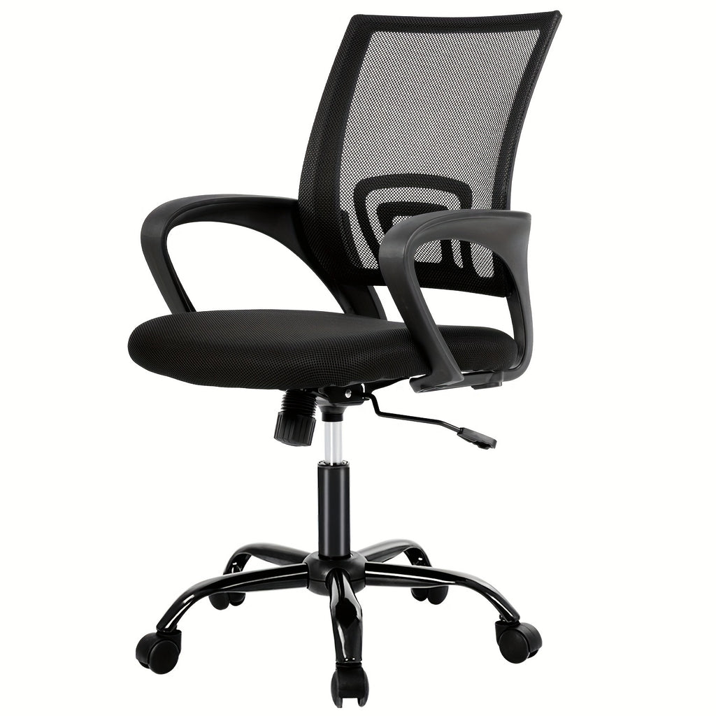 Office Chair Mid Back Swivel Lumbar Support Desk Chair, Computer Ergonomic Mesh Chair with Armrest