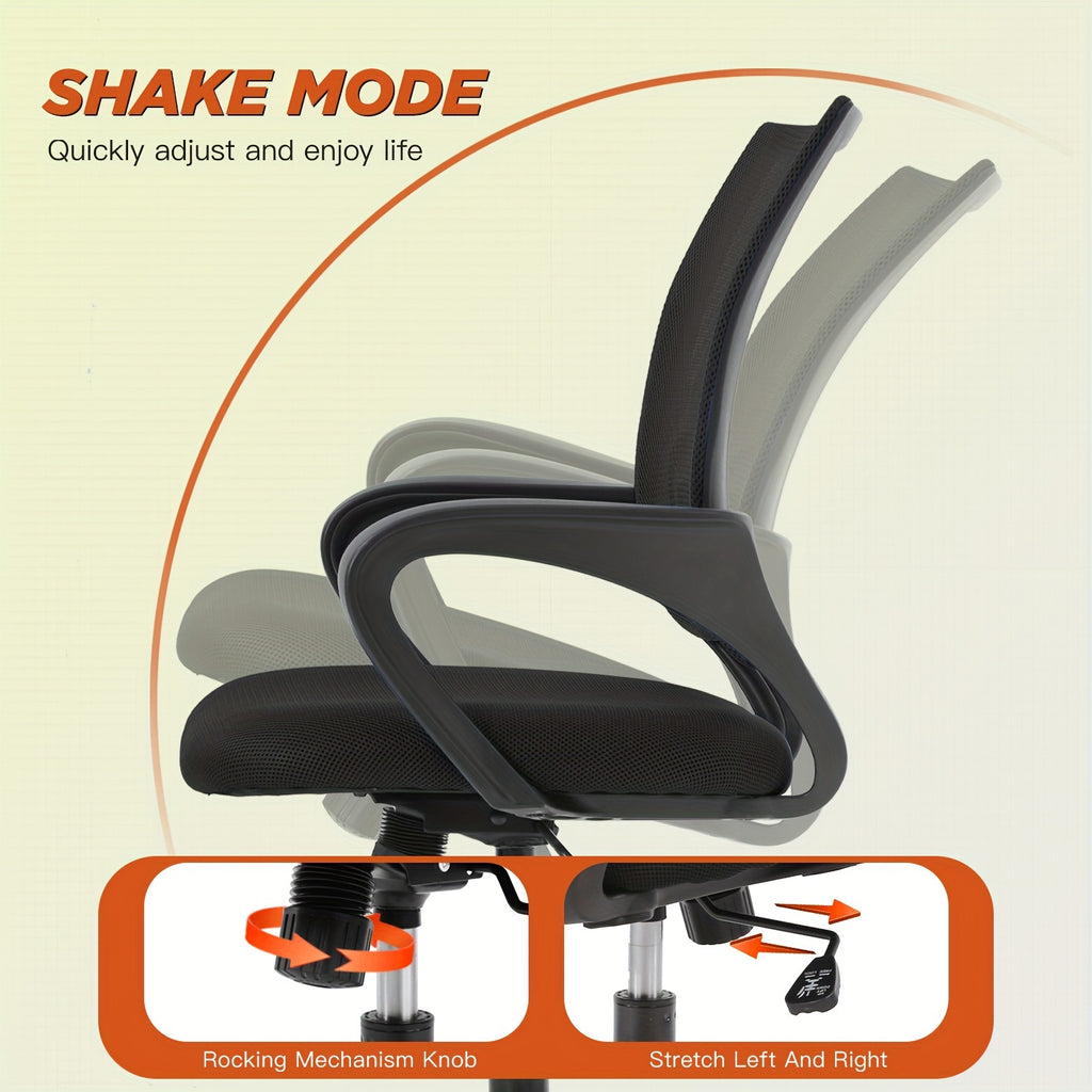 Office Chair Mid Back Swivel Lumbar Support Desk Chair, Computer Ergonomic Mesh Chair with Armrest