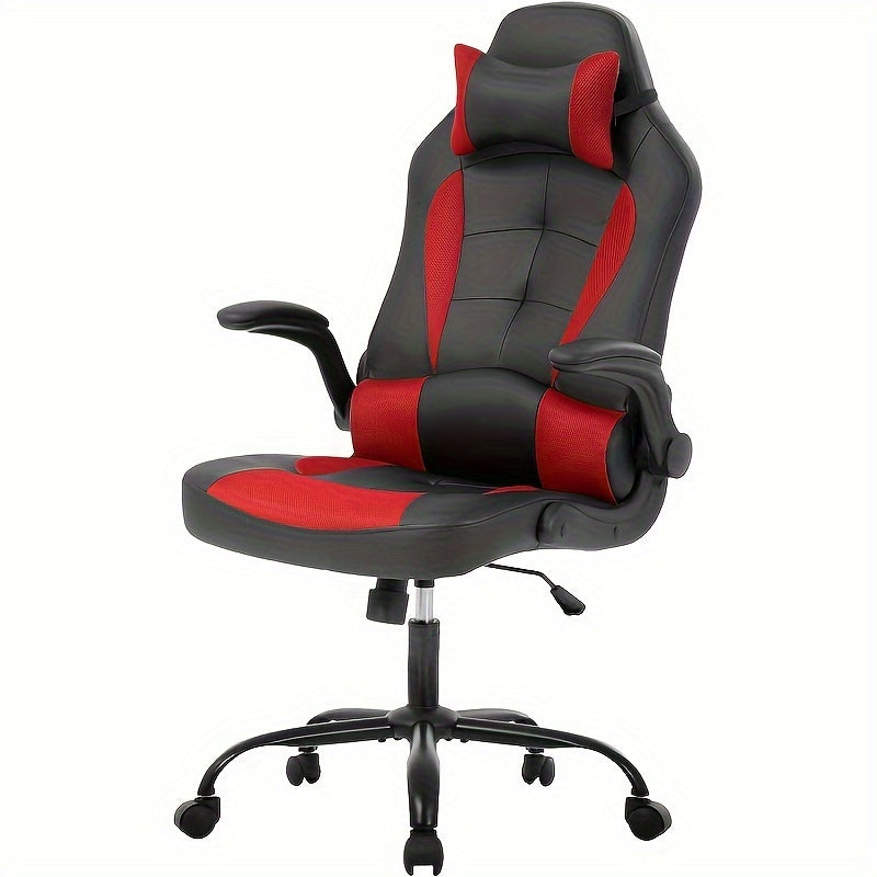 PayLessHere Gaming Chair Desk Chair Gamer Chair Ergonomic Office Chair with Lumbar Support Padded Up Arms Adjustable Headrest Pu Leather High Back Office Chair Gamer Chair for Adults Women Men